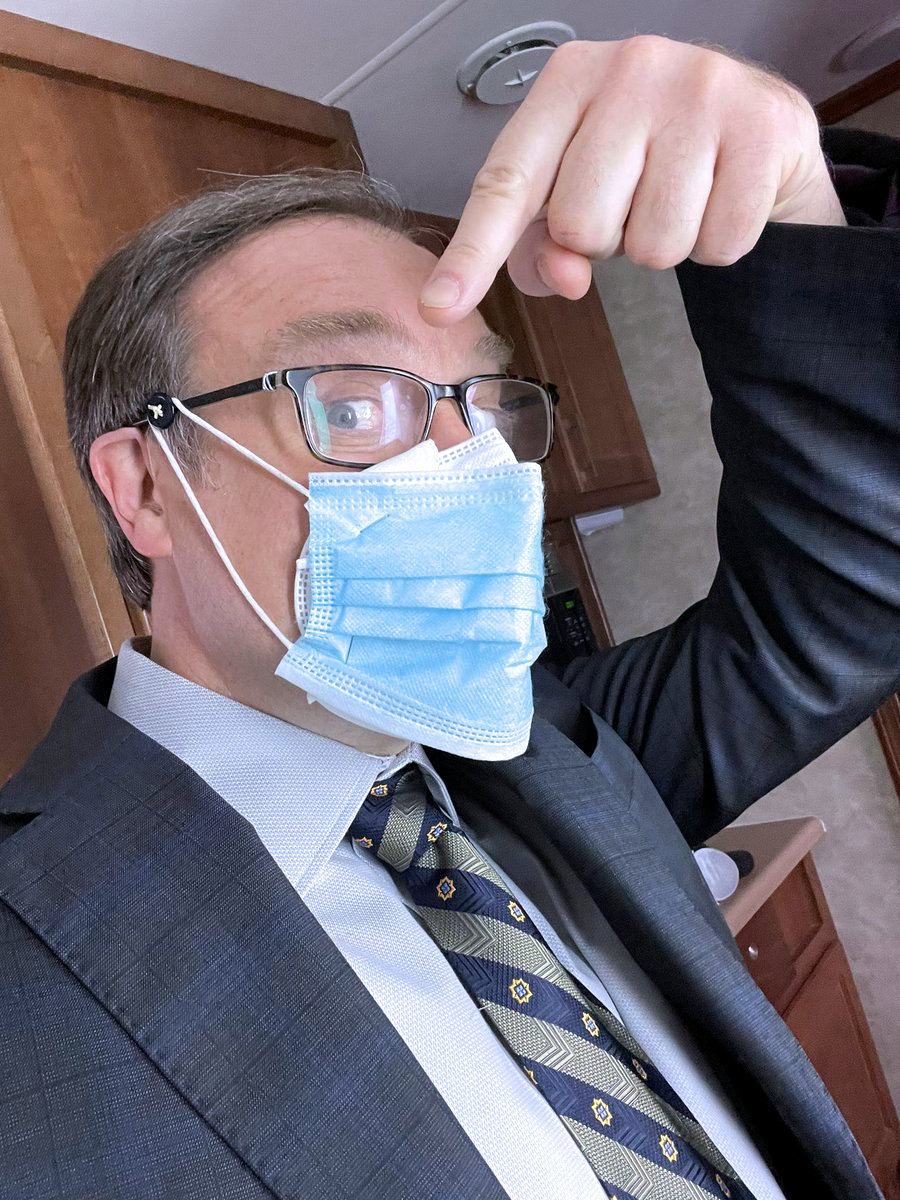 David Hewlett masked - COVID 2019-20
