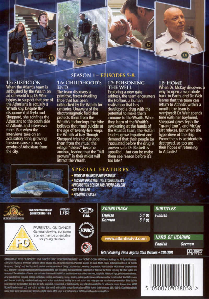 Stargate Atlantis - Season 1.2 - Region 2 DVD - Back
Keywords: media_cover