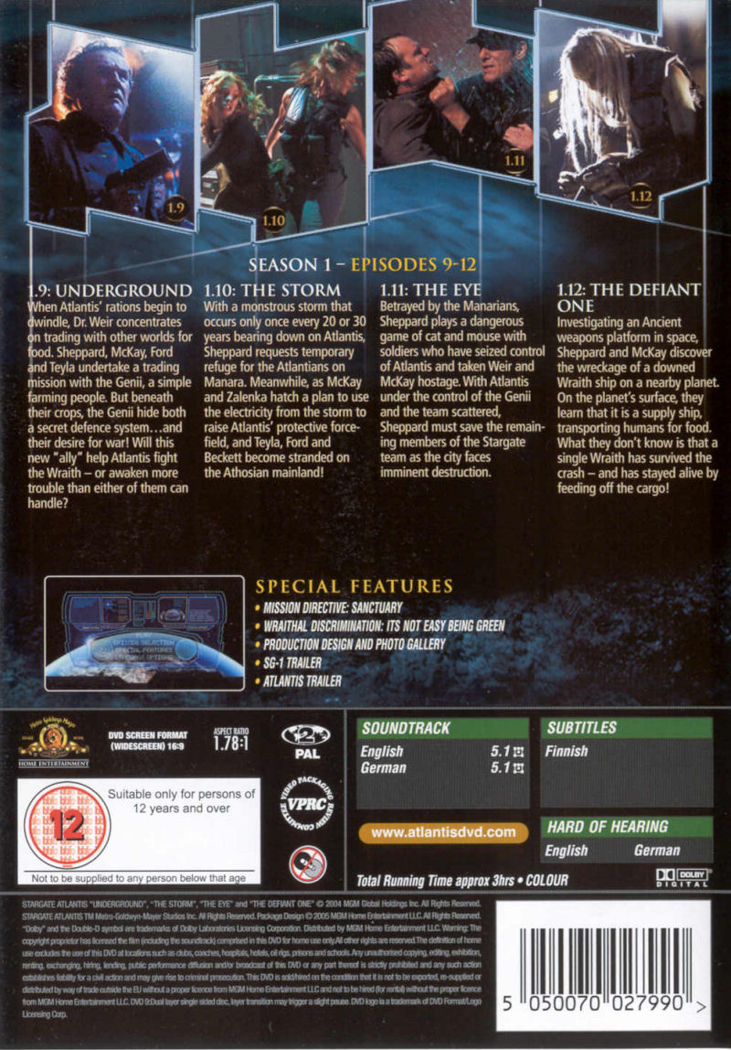 Stargate Atlantis - Season 1.3 - Region 2 DVD - Back
Keywords: media_cover