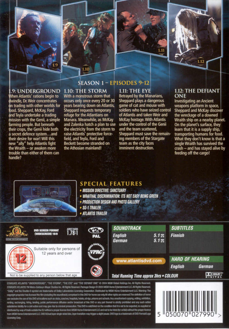 Stargate Atlantis - Season 1.3 - Region 2 DVD - Back
Keywords: media_cover