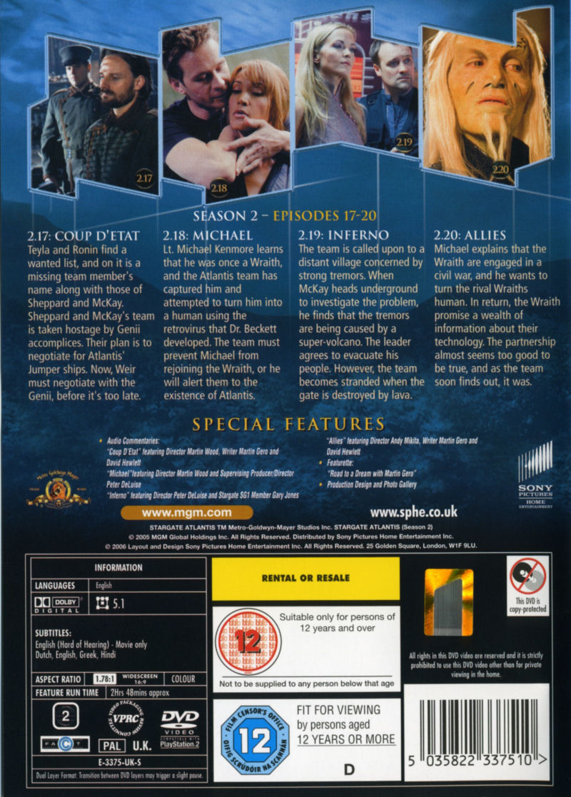 Stargate Atlantis - Season 2.5 - Region 2 DVD - Back
Keywords: media_cover
