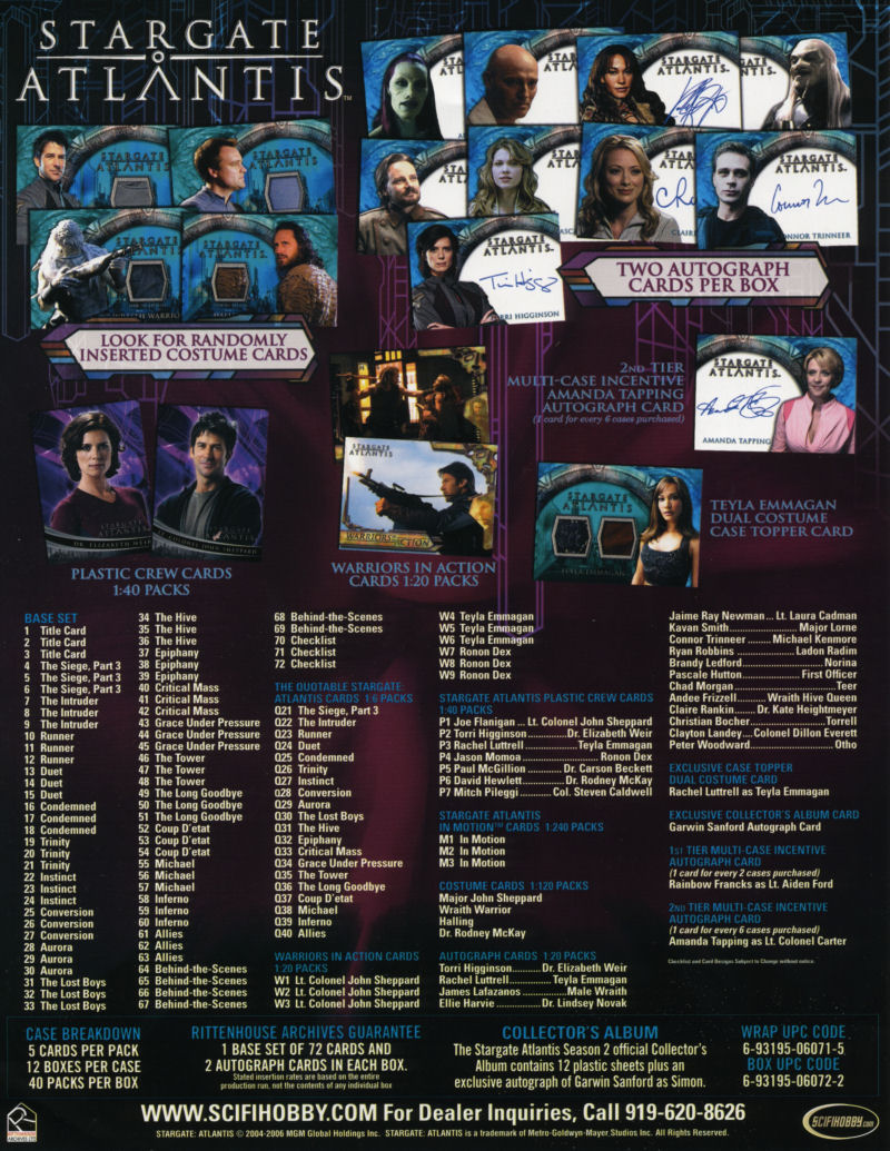  Stargate Atlantis - Season 2 - Trading Card Promotion Sheet - Back
Keywords: media_promo