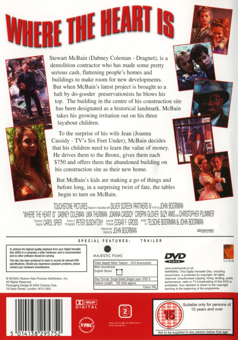 Where The Heart Is - Region 2 - DVD Cover - Back
Keywords: where_the_heart_is_media;media_cover