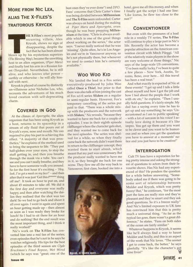 Shivers 46 October 1997 - Nicholas Lea is Captain Black - Page 02
Keywords: candid_media